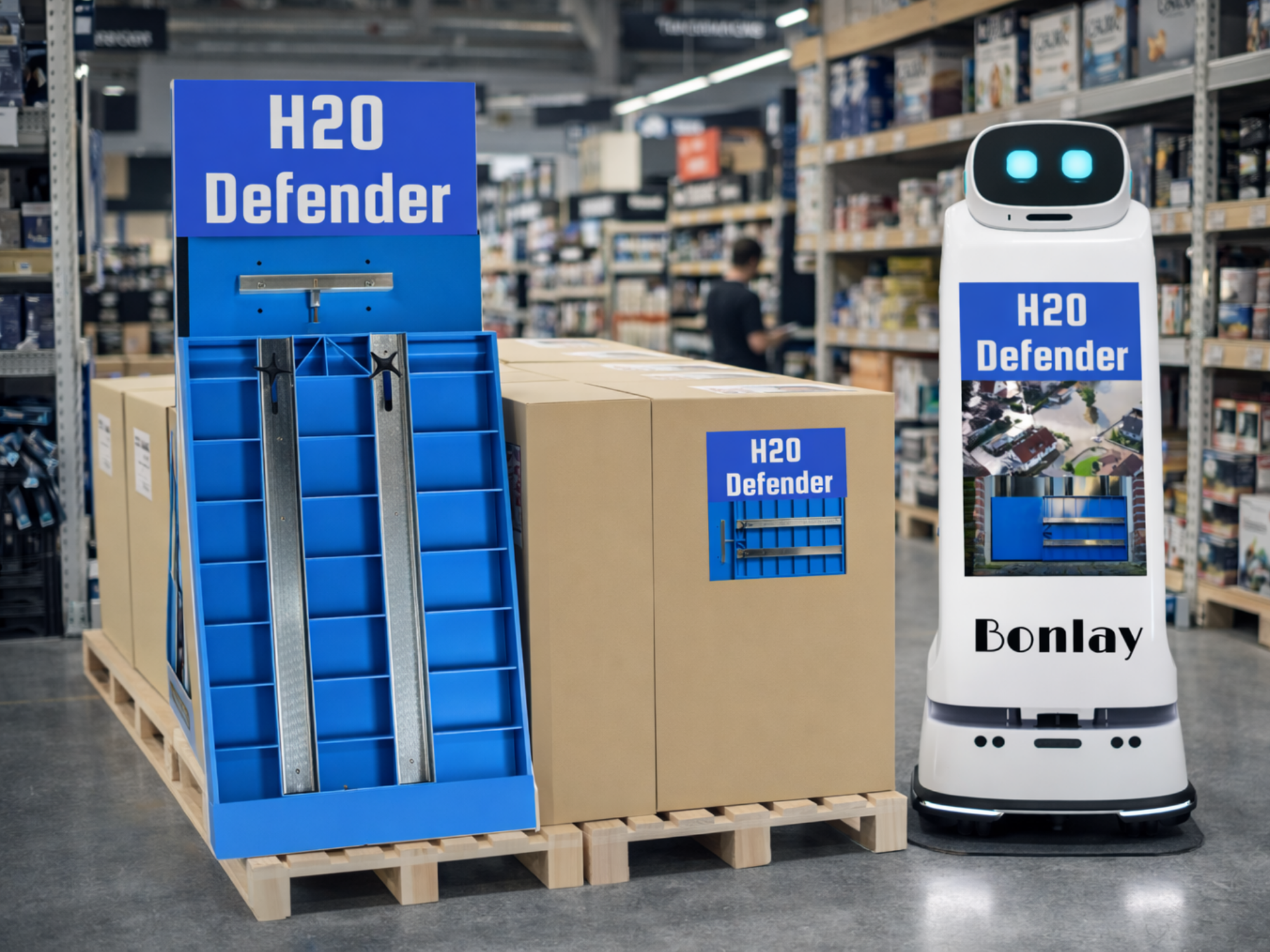 POS display with Bonlay service robot